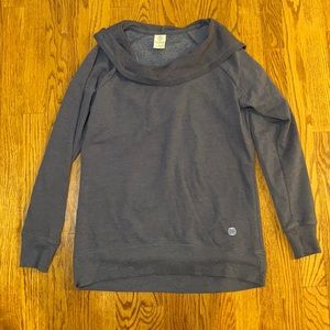 Balance Collection grey cowl neck fleece hoodie turtleneck elastic waistband